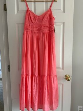 Spaghetti Strap Coral Maxi Dress